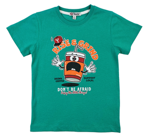 T-Shirt con Stampa Yours Manica Corta Bambino 3/7 Anni - By485