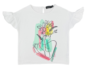 T-Shirt con Stampa Yours Manica Corta Ragazza 8/16 Anni - By584