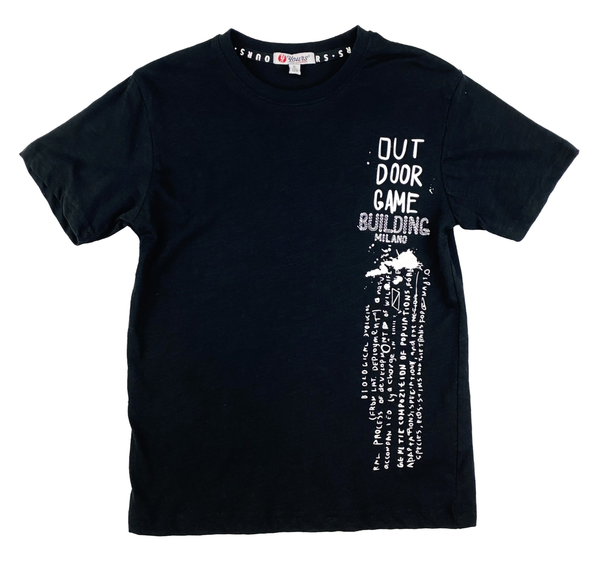 T-Shirt con Stampa Yours Manica Corta Ragazzo 8/16 Anni - By674