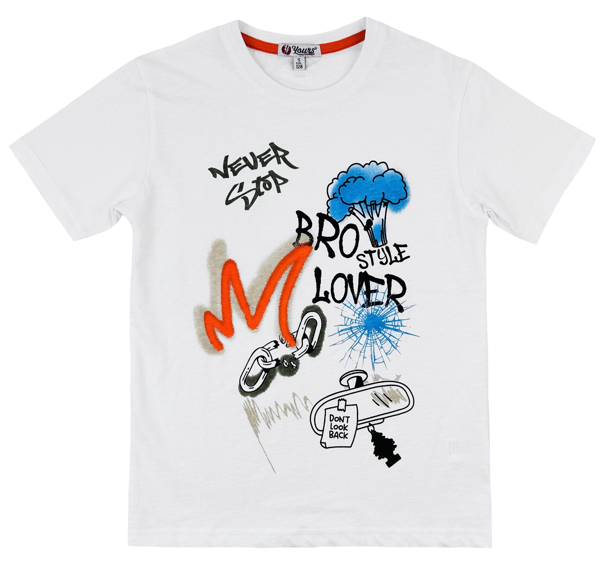 T-Shirt con Stampa Yours Manica Corta Ragazzo 8/16 Anni - By819