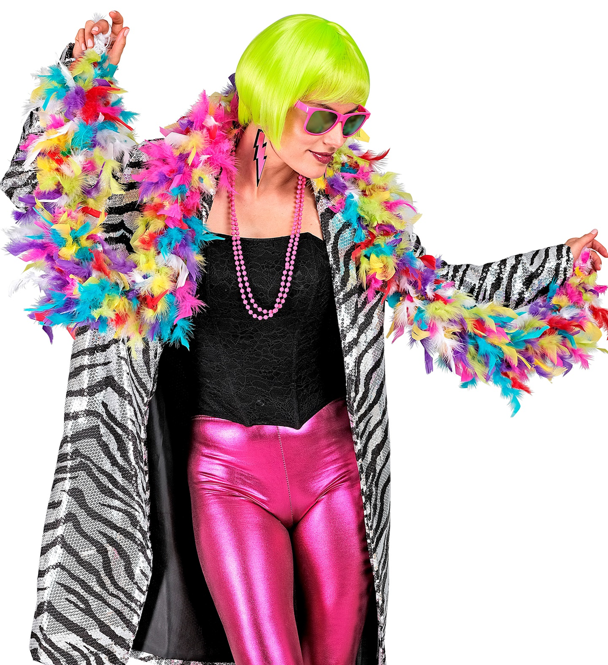 Boa con Piume Colorate Accessori per Abito Vestito Travestimento Carnevale - 12092