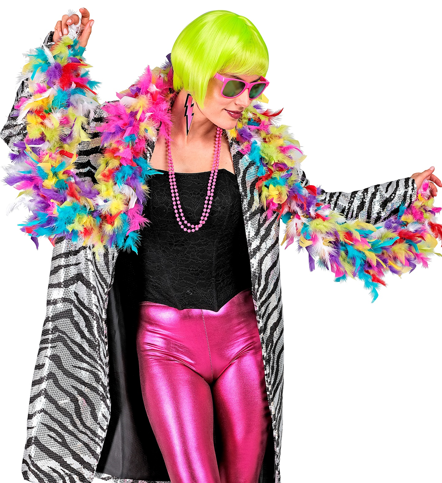 Boa con Piume Colorate Accessori per Abito Vestito Travestimento Carnevale - 12092