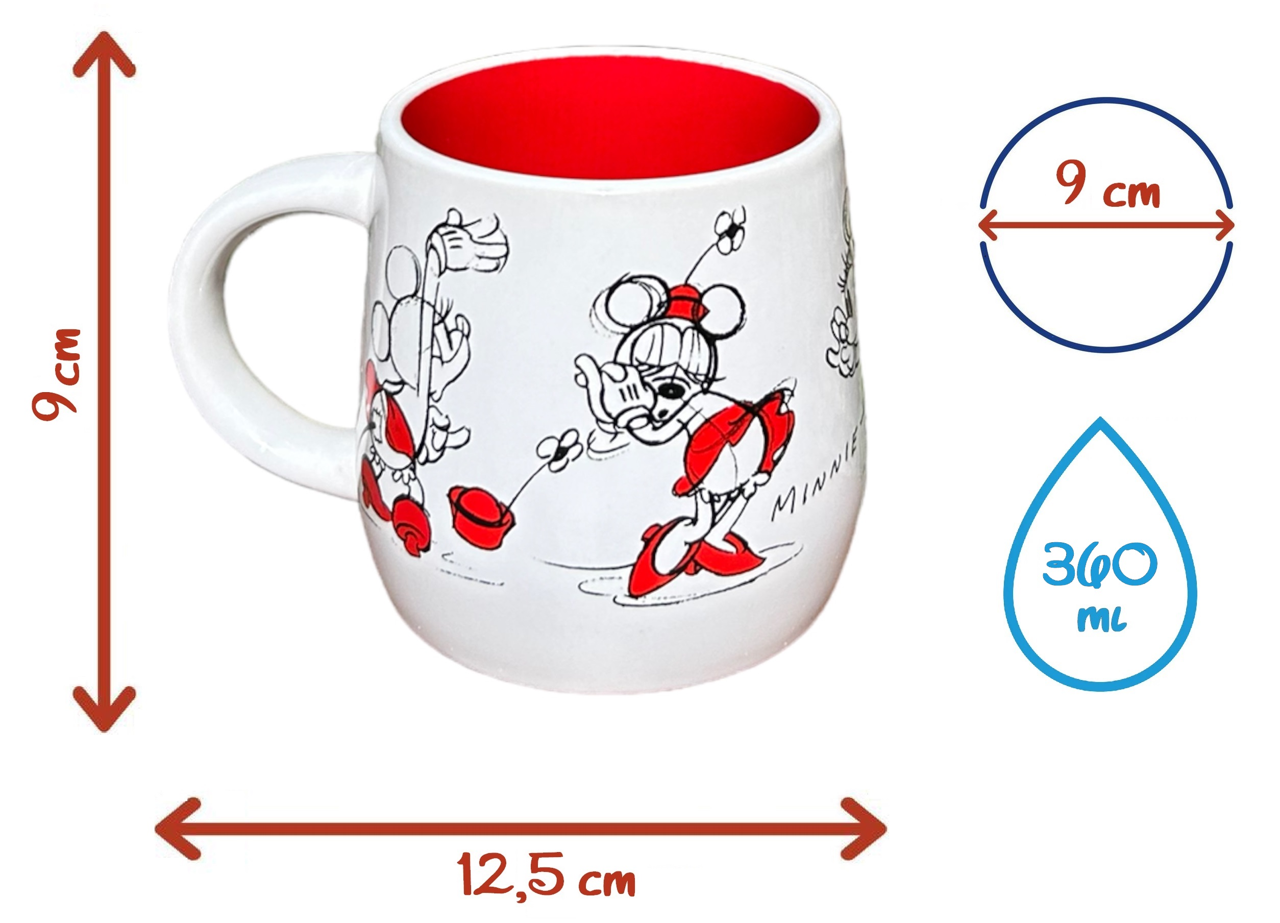 Tazza Mug in Ceramica Minnie DISNEY 360 Ml in Confezione - 00259