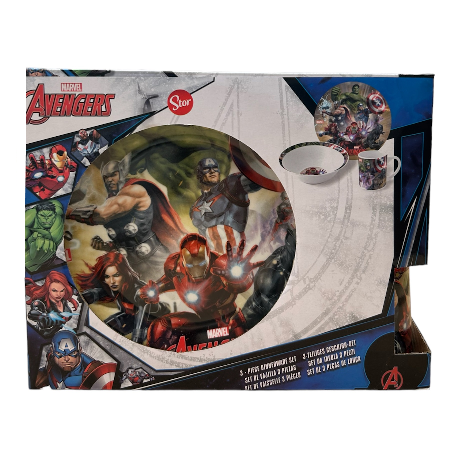 Set 3 Pezzi in Ceramica Avengers MARVEL Tazza Ciotola Piatto Stoviglie per Bambini in Confezione - 02865