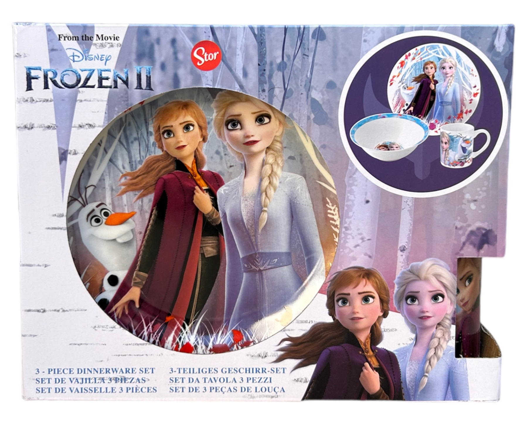 Set 3 Pezzi in Ceramica Frozen DISNEY Tazza Ciotola Piatto Stoviglie per Bambini in Confezione - 80636