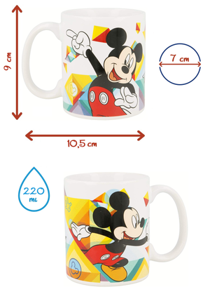 Set 3 Pezzi in Ceramica Topolino DISNEY Tazza Ciotola Piatto Stoviglie per Bambini in Confezione - 78185