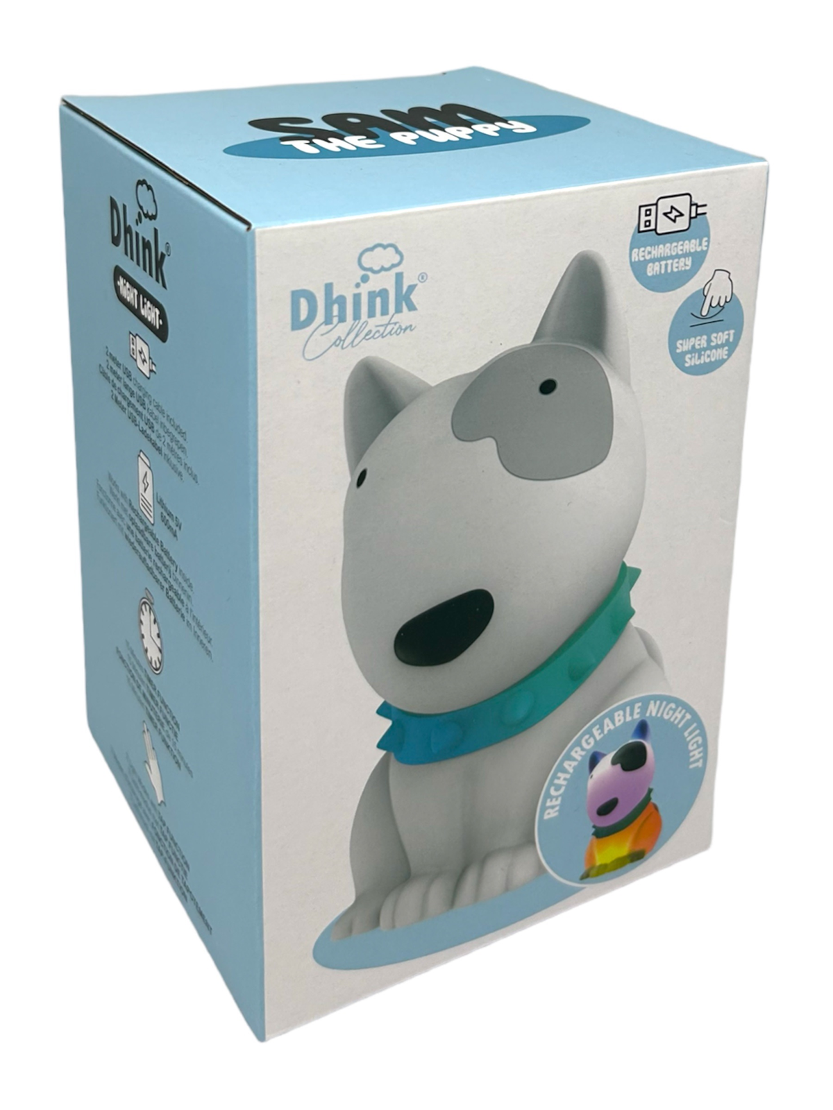Lampada in Silicone 3d Cane Comodino Luce LED Colorate Batterie Ricaricabili - D433-21