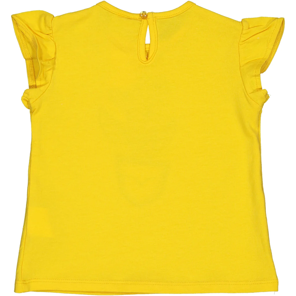 T-Shirt Vaso Fiori Ricamato Maglietta Bambina Birba 97% Co 3% Ea - 84049.00/g
