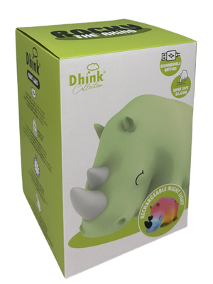 Lampada in Silicone 3d Rinoceronte Comodino Luce LED Colorate Batterie Ricaricabili - D437-21