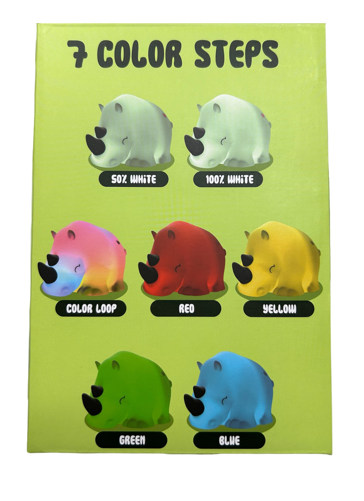 Lampada in Silicone 3d Rinoceronte Comodino Luce LED Colorate Batterie Ricaricabili - D437-21