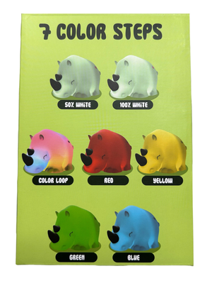 Lampada in Silicone 3d Rinoceronte Comodino Luce LED Colorate Batterie Ricaricabili - D437-21