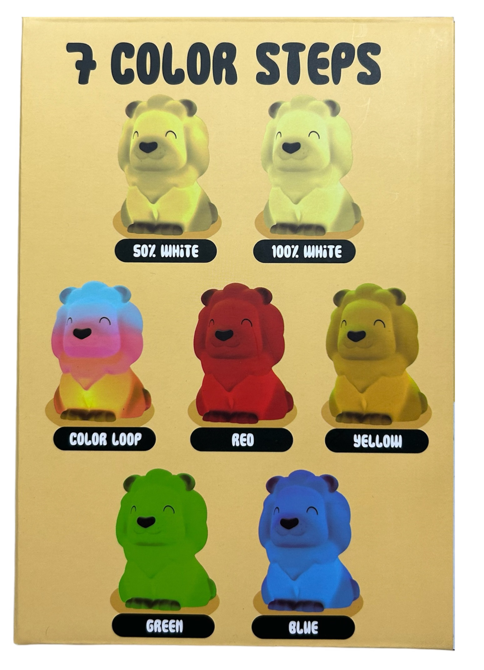 Lampada in Silicone 3d Leone Comodino Luce LED Colorate Batterie Ricaricabili - D438-21