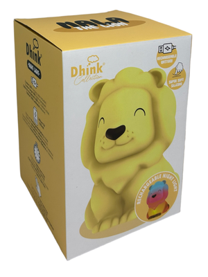 Lampada in Silicone 3d Leone Comodino Luce LED Colorate Batterie Ricaricabili - D438-21