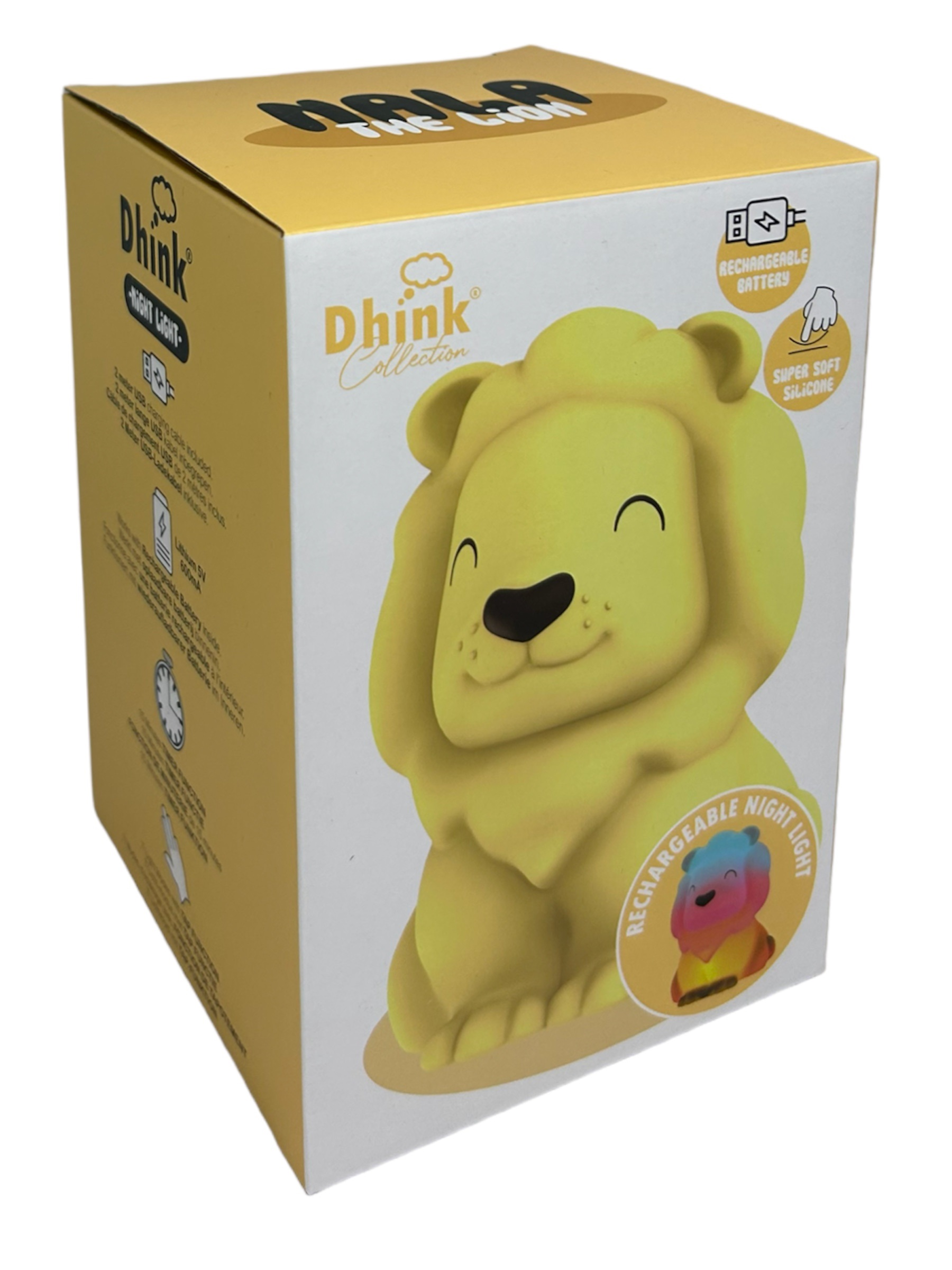Lampada in Silicone 3d Leone Comodino Luce LED Colorate Batterie Ricaricabili - D438-21