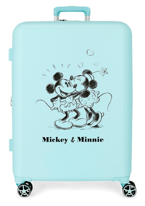Trolley da Viaggio Minnie e Topolino Baci DISNEY 70 CM Valigia da Stiva in ABS - 3739427