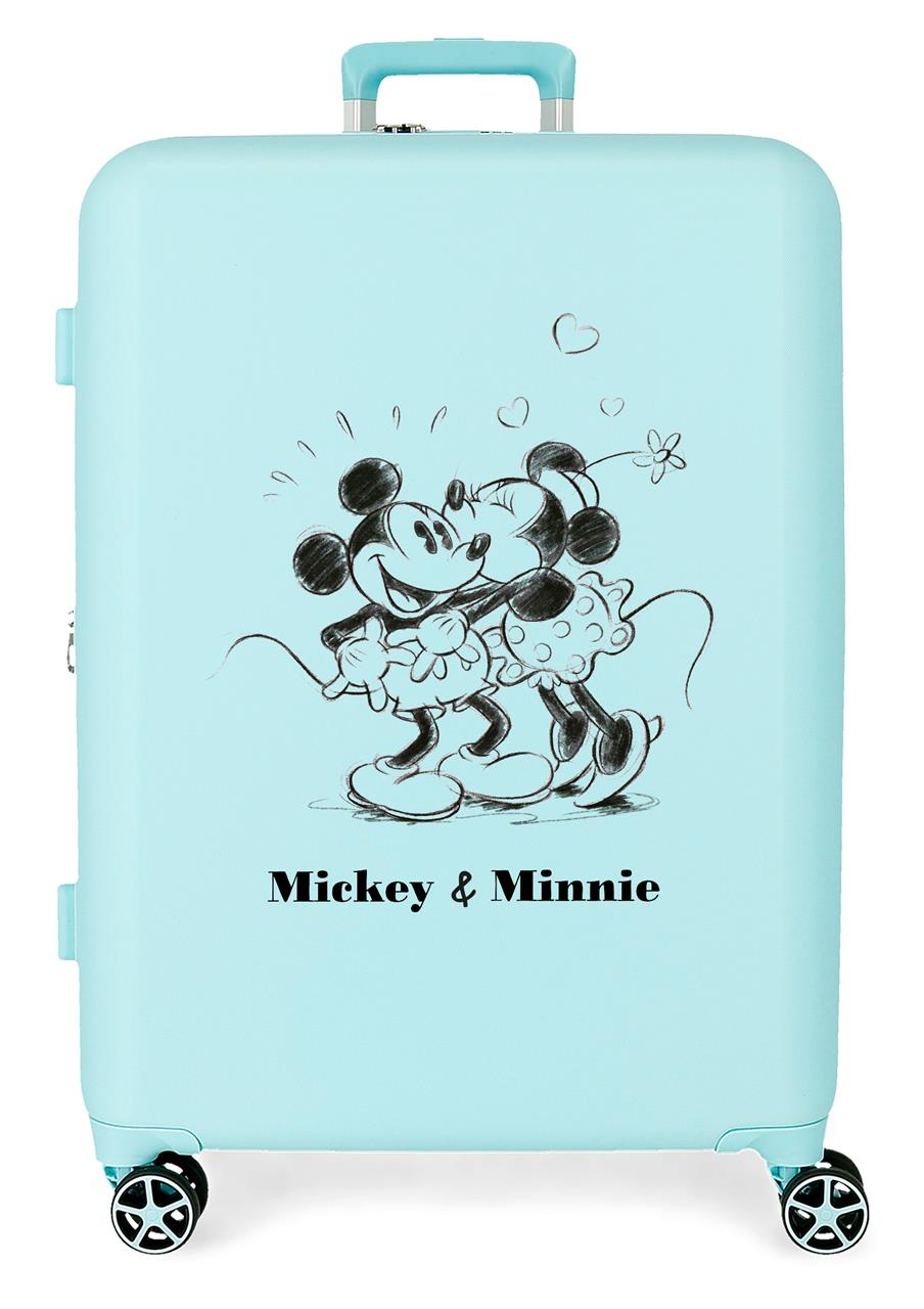 Trolley da Viaggio Minnie e Topolino Baci DISNEY 70 CM Valigia da Stiva in ABS - 3739427