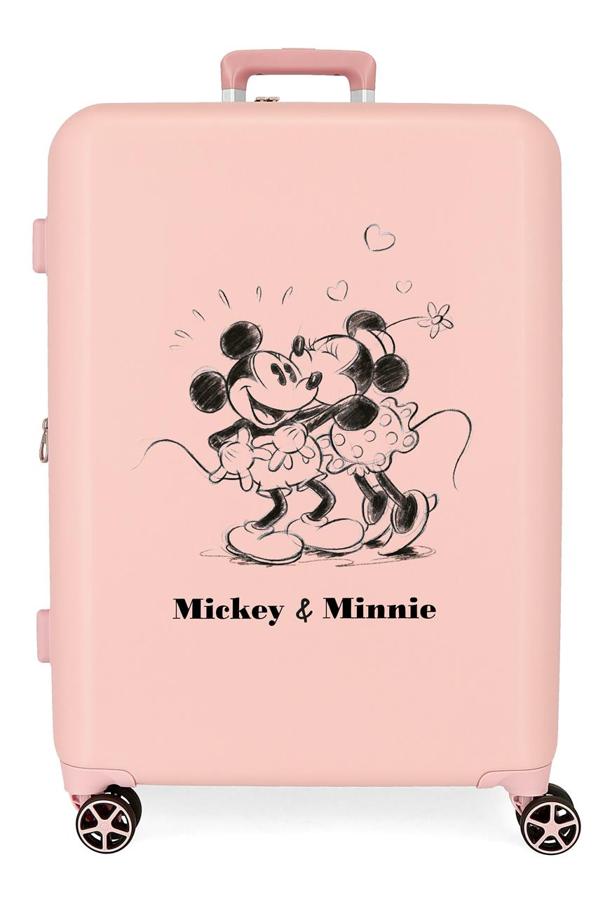 Trolley da Viaggio Minnie e Topolino Baci DISNEY 70 CM Valigia da Stiva in ABS - 3739428