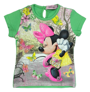 T-Shirt M.c. Minnie Mouse DISNEY Rubacuori Neonata 9 Mesi Verde - 13963