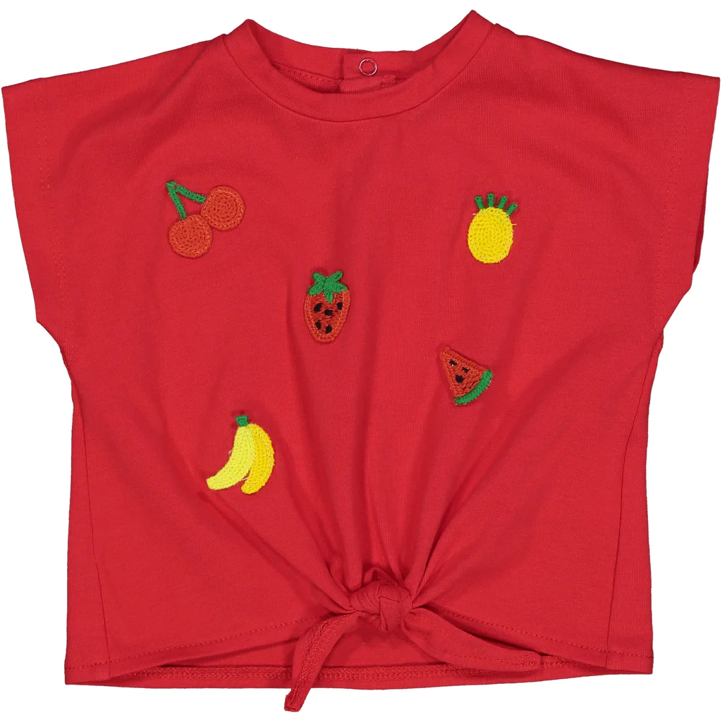 T-Shirt con Frutta Ricamata Maglietta Bambina Birba 97% Co 3% Ea - 84031.00
