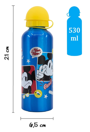 Borraccia in Alluminio Topolino DISNEY con Beccuccio e Coperchio 530 Ml - 74360