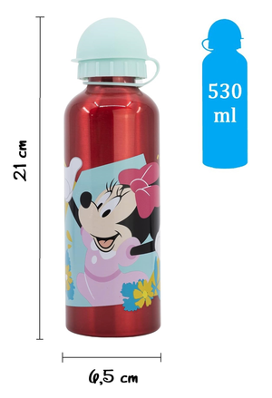 Borraccia in Alluminio Minnie DISNEY con Beccuccio e Coperchio 530 Ml - 74460