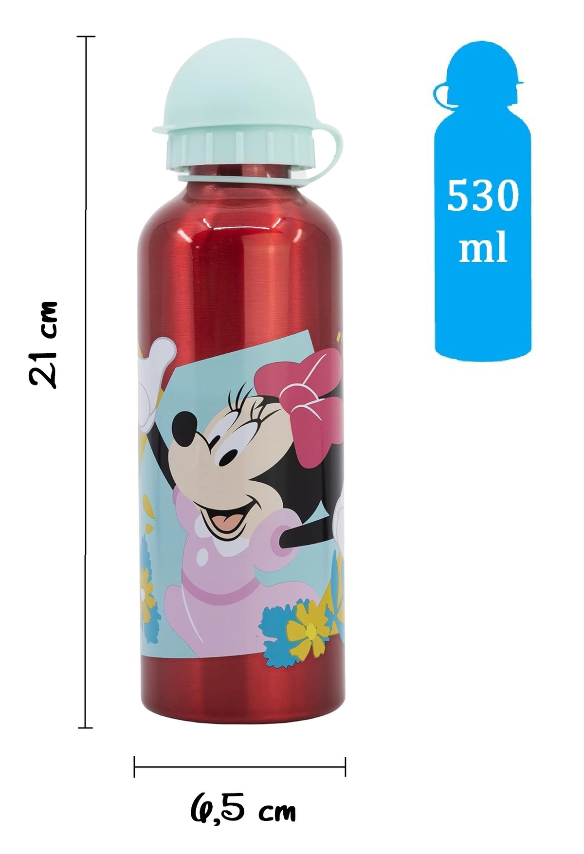 Borraccia in Alluminio Minnie DISNEY con Beccuccio e Coperchio 530 Ml - 74460