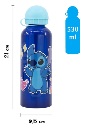 Borraccia in Alluminio Stitch DISNEY con Beccuccio e Coperchio 530 Ml - 75060