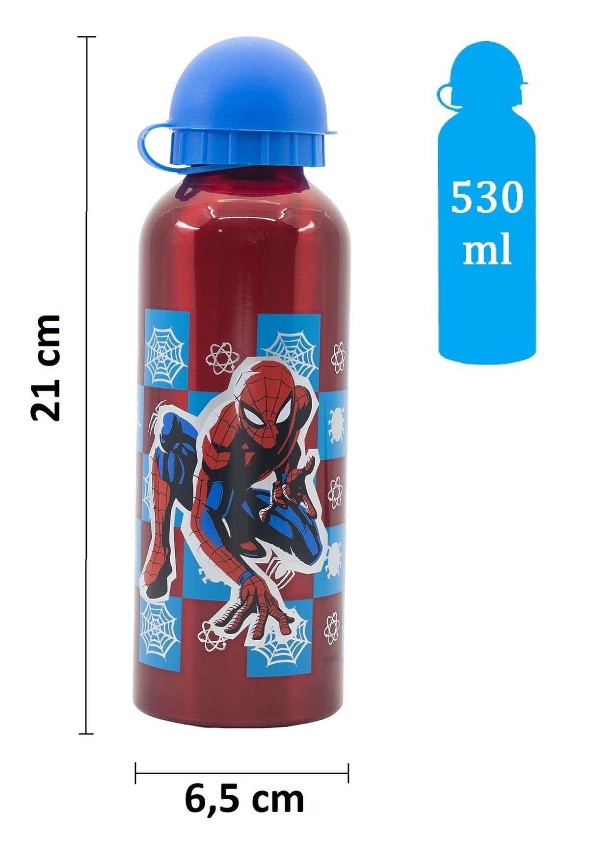 Borraccia in Alluminio Spiderman MARVEL con Beccuccio e Coperchio 530 Ml - 74760