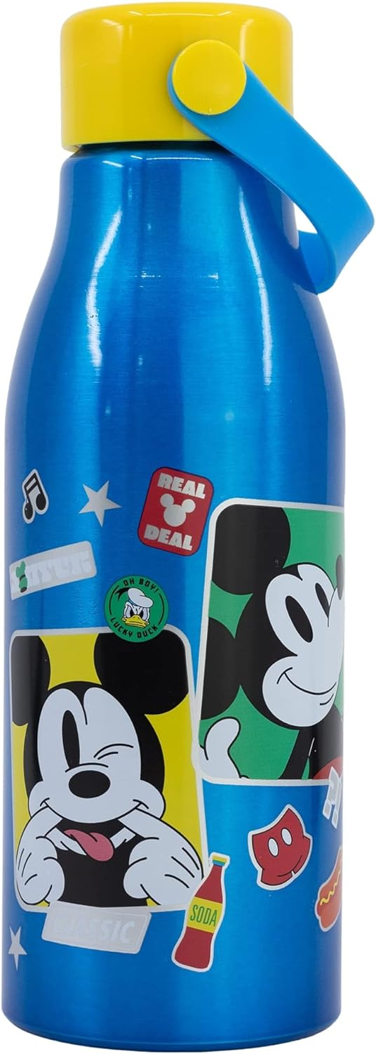 Borraccia in Alluminio Topolino DISNEY Tappo con Manico in Silicone 760 Ml - 74361