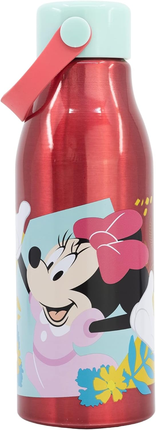 Borraccia in Alluminio Minnie DISNEY Tappo con Manico in Silicone 760 Ml - 74461