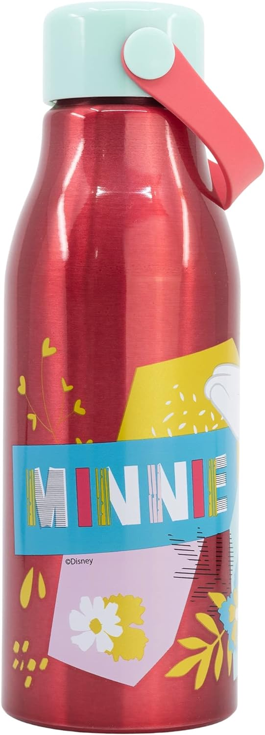 Borraccia in Alluminio Minnie DISNEY Tappo con Manico in Silicone 760 Ml - 74461