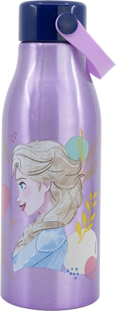 Borraccia in Alluminio Frozen DISNEY Tappo con Manico in Silicone 760 Ml - 74261