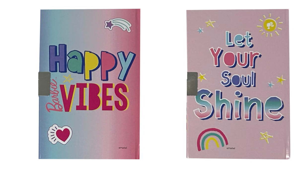 Set 2 Diari Segreti con Lucchetto Barbie Mattel+ 2 Penne Gel in Confezione Regalo - Br0754