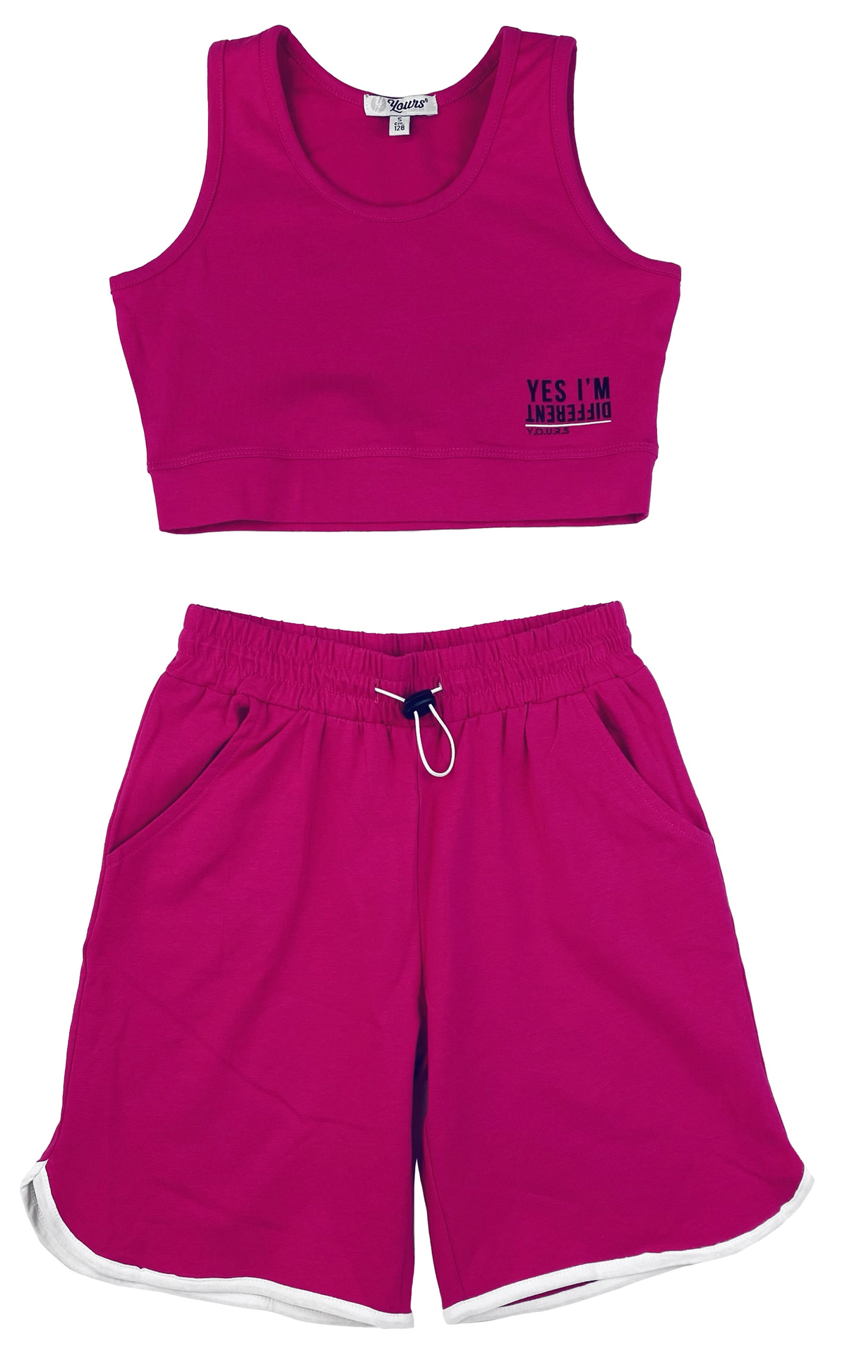 Completo Top e Short Yours Bambina 100% Cotone - By958