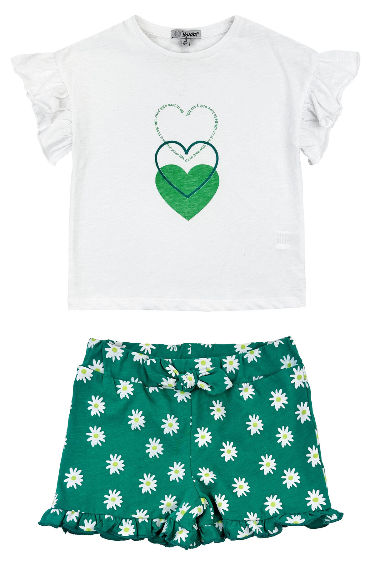 Completo T-Shirt e Short Yours Bambina 95%co 5%ea - By373