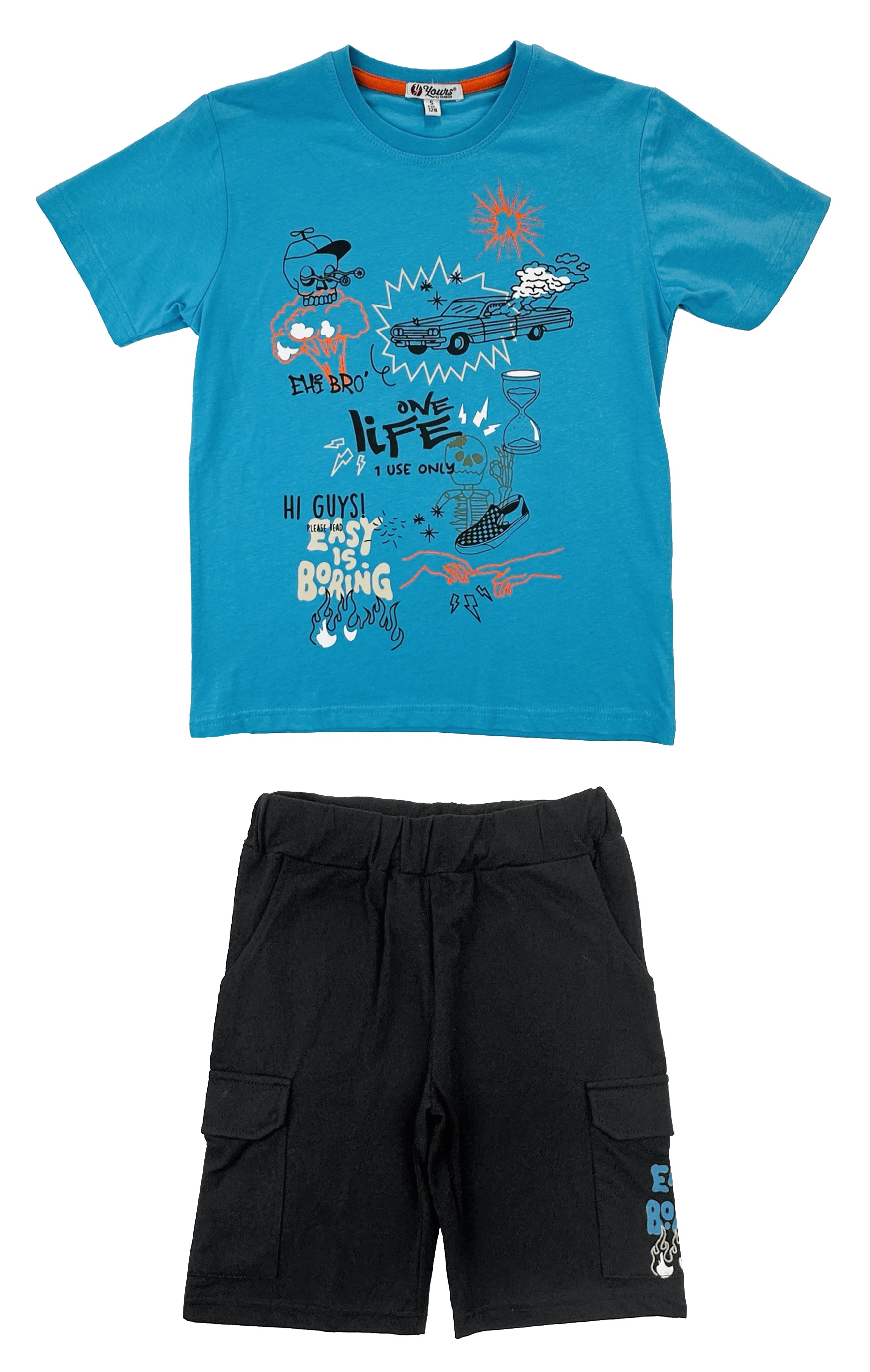 Completo T-Shirt e Short Yours Bambino 100% Cotone - By818