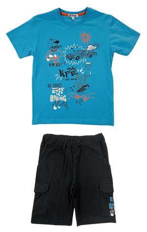 Completo T-Shirt e Short Yours Bambino 100% Cotone - By818