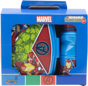 Set Pranzo Avengers MARVEL 2 Pezzi Borraccia 400 Ml Portamerenda - St74173