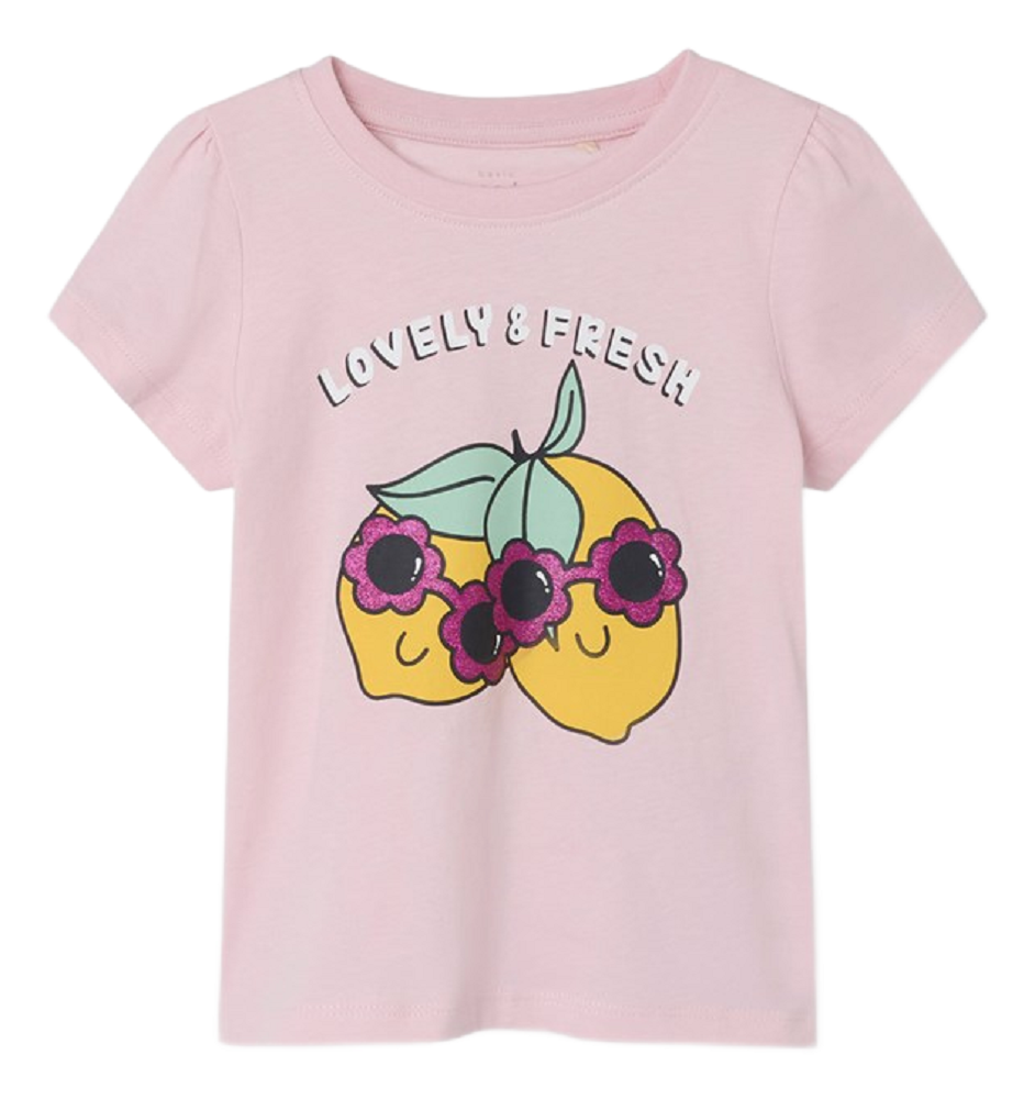 T-Shirt M.c. Stampa Limoni Maglietta Bambina 100%co - 13228146rosa