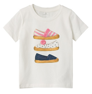 T-Shirt M.c. Stampa con Applicazioni Maglietta Bambina 100%co - 13228581bianco