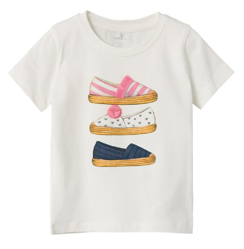 T-Shirt M.c. Stampa con Applicazioni Maglietta Bambina 100%co - 13228581bianco