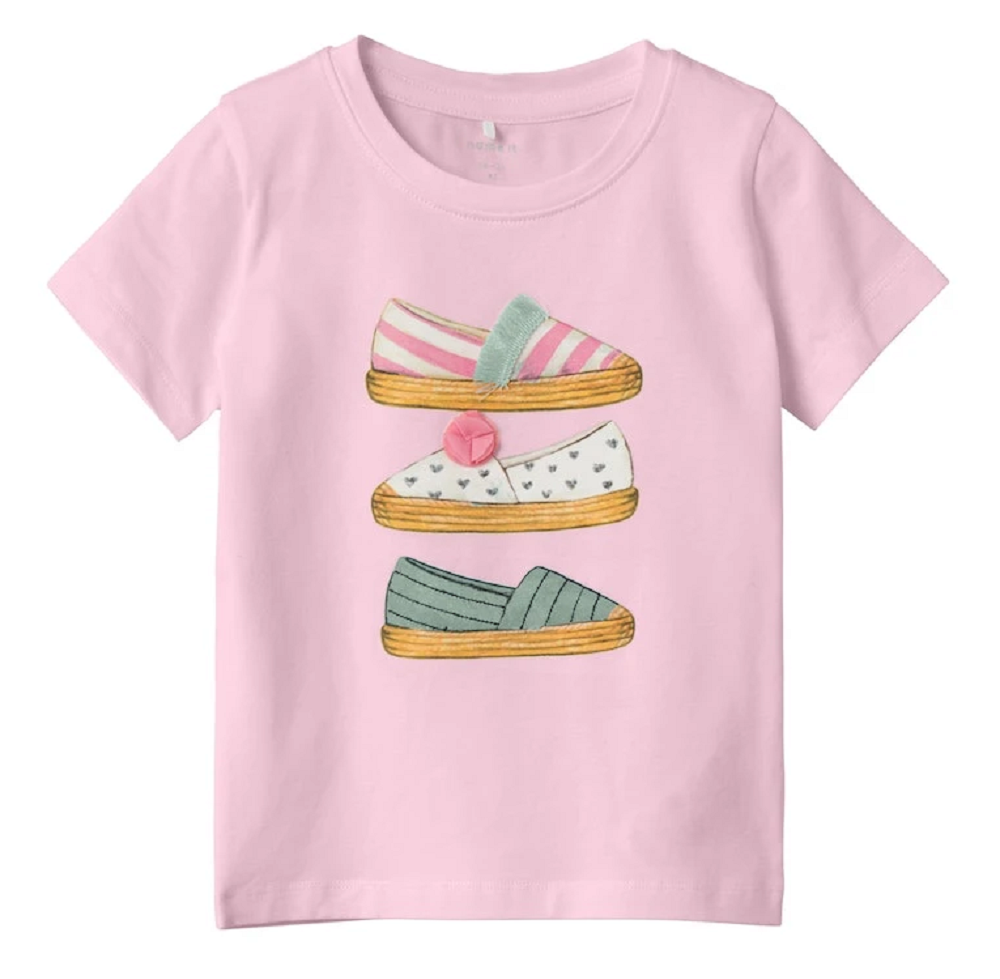 T-Shirt M.c. Stampa con Applicazioni Maglietta Bambina 100%co - 13228581rosa
