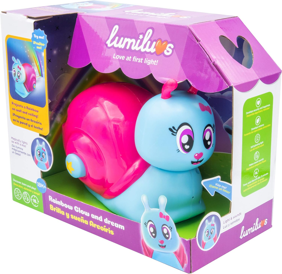 Lampada con Proiettore e Suoni Lumaca Luce da Notte per Bambini a Batteria - 97476
