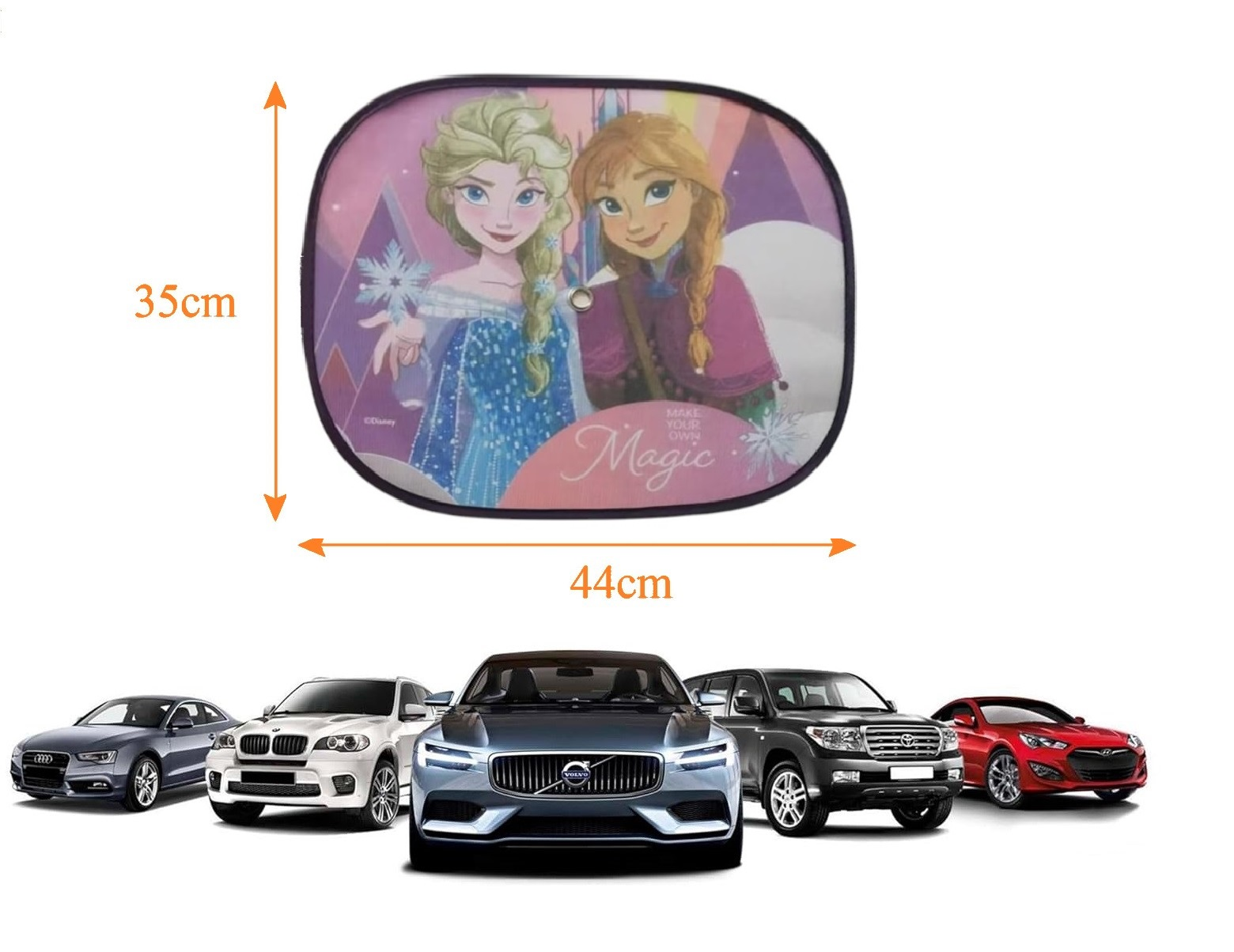 Tendine Parasole Laterali Frozen DISNEY Coppia di Tendine per Auto 44 X 35 CM Protezione Raggi Uv - 31602