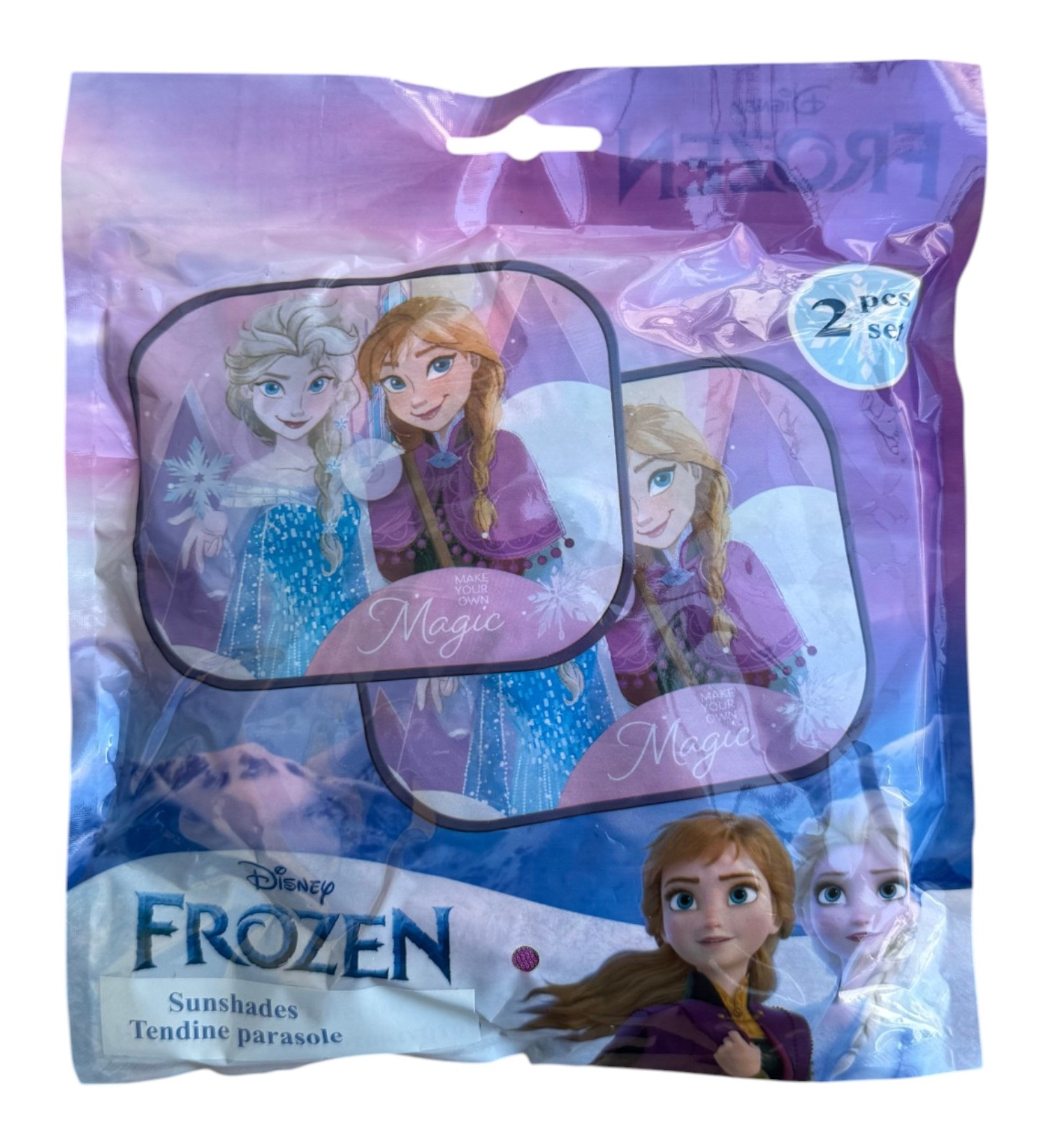 Tendine Parasole Laterali Frozen DISNEY Coppia di Tendine per Auto 44 X 35 CM Protezione Raggi Uv - 31602