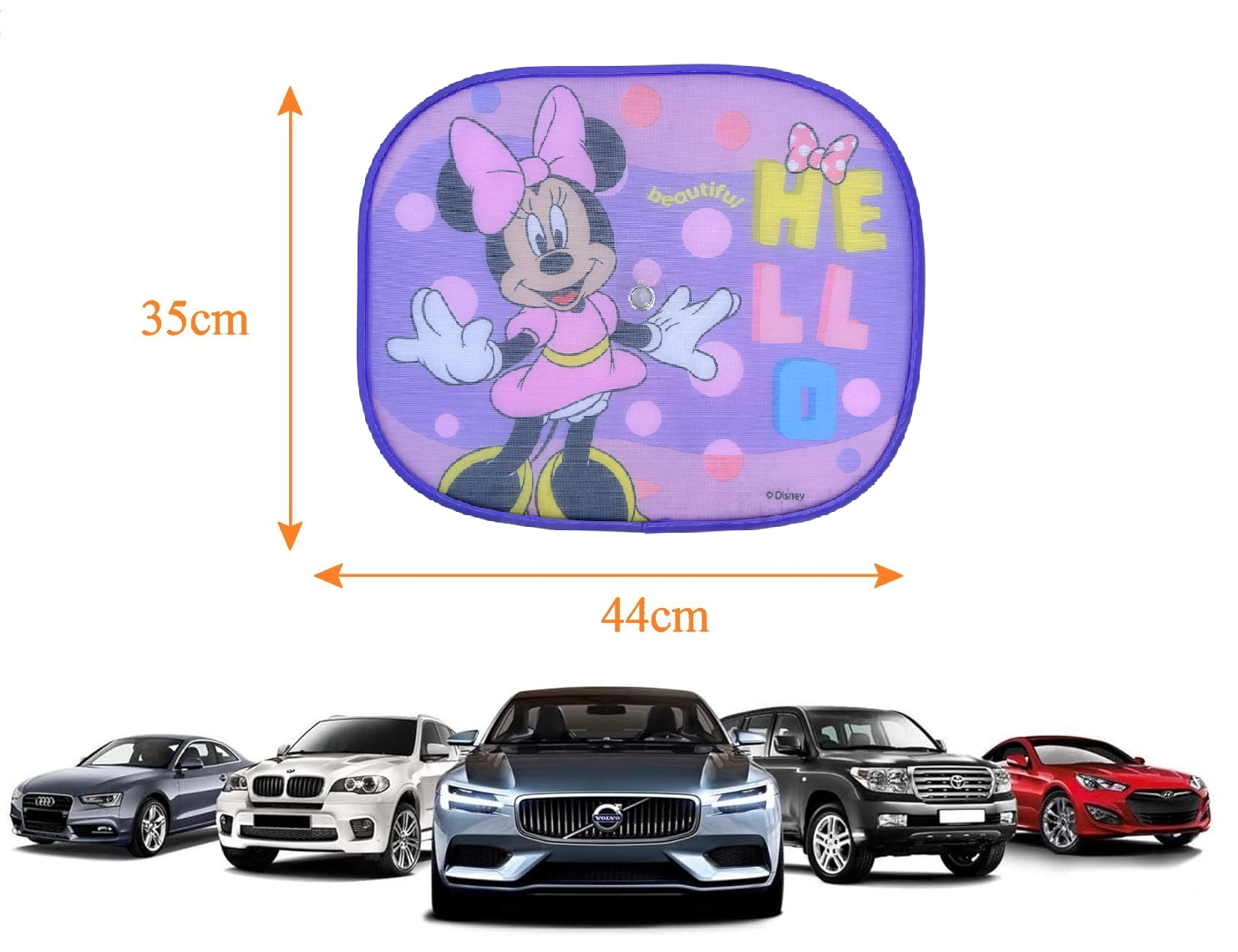 Tendine Parasole Laterali Minnie DISNEY Coppia di Tendine per Auto 44 X 35 CM Protezione Raggi Uv - 31611