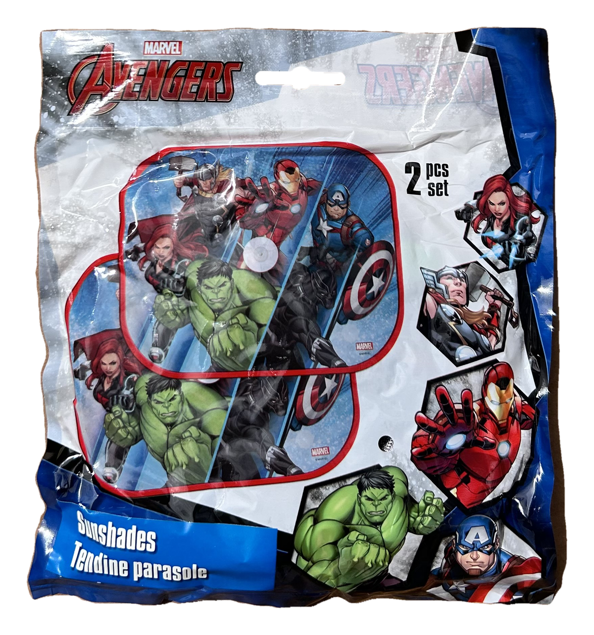 Tendine Parasole Laterali Avengers MARVEL Coppia di Tendine per Auto 44 X 35 CM Protezione Raggi Uv - 35780