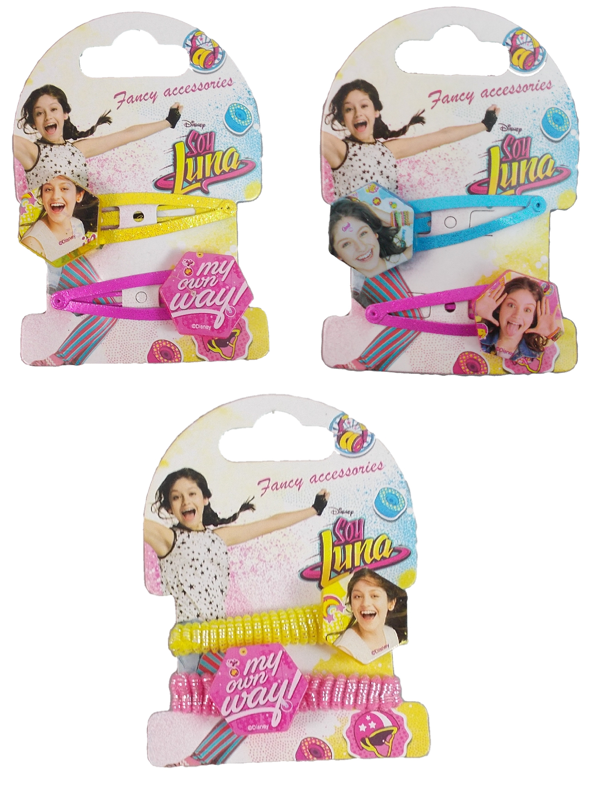 Set Accessori Capelli Soy Luna DISNEY 4 Mollette 2 Elastici per Bambini