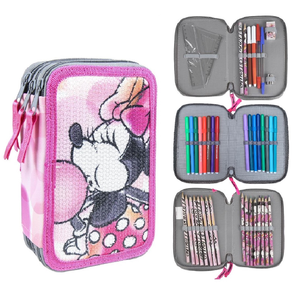 Astuccio Scuola Minnie Mouse DISNEY Multiscomparto 3 Zip Portacolori Giotto - 3062