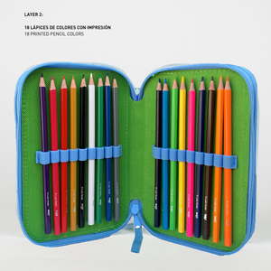 Astuccio Scuola Bluey Multiscomparto 3 Zip Portacolori Giotto - 0945